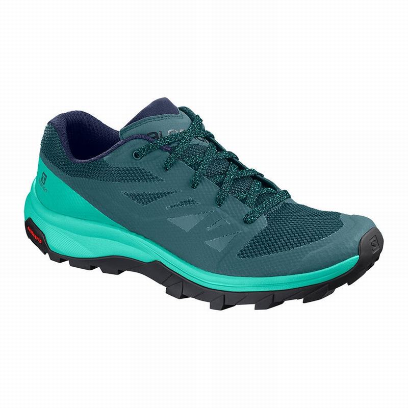 Zapatillas Trekking Salomon Mujer Verde Oscuro / Turquesa - Salomon Argentina OUTLINE ,514923-FTR